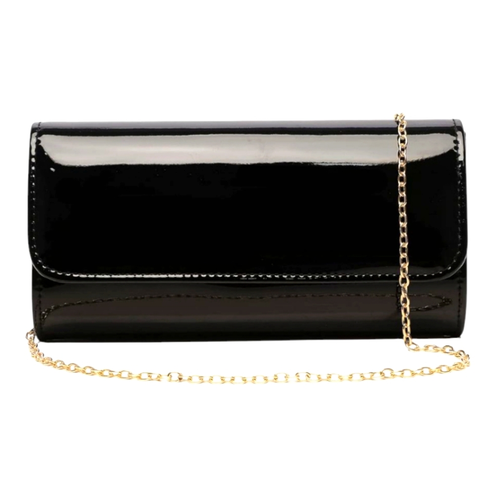 Elegant Black Patent Leather Clutch